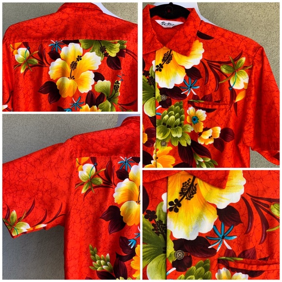 🌺Hawaiian Wedding Honeymoon Set Dress & Shirt 60s - Picture 12 of 16